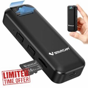 VSTARCAM 2K Mini Wearable Camerawith Micro SD Card 16 GB