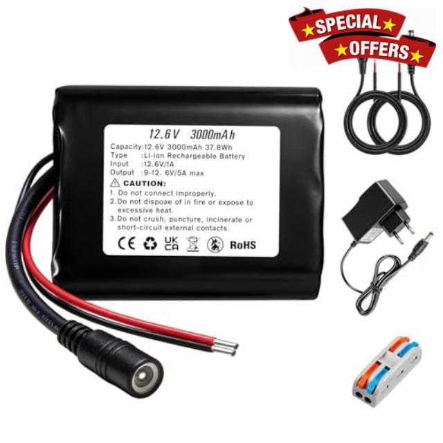 12.6 V 3000 mAh lithium-ion battery