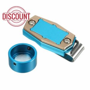 TA-VIGOR Billiard Magnetic Chalk Holder Round Aluminum Alloy Pool Billiard Cue Chalk Tip Case with Belt Clip