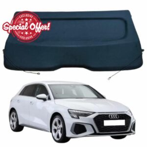 Car Parcel Shelf - Compatible with Audi A3 8Y 2021+ | Sturdy Boot Cover with Cord for Extra Storage | Space Saving Car Accessories | Black | TCC Parcel Shelf Direc