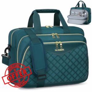 RAINSMORE Laptop Bag for Women 15.6 Inch Work Bag Laptop Briefcase with Multi-Pocket Computer Messenger for Office Business Travel College Dark Gree