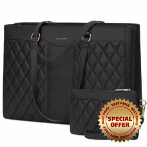 RAINSMORE Laptop Bags for Women 15.6 Inch Work Tote Bags with Clutch