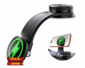 15W Magnetic Wireless Car Charger Mount with 55+KG Ultra-Strong Vacuum Suction