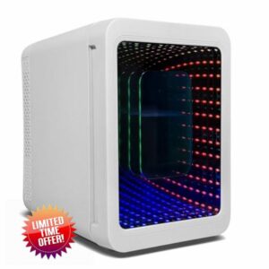4L RGB Infinity LED Mirror Mini Fridge White