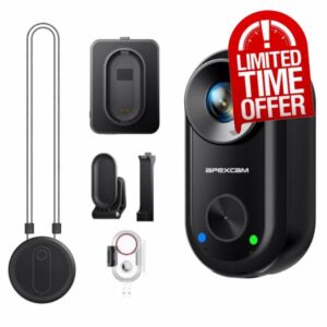 Apexcam K70 4K Mini Thumb Camera POV Body Action Camera Portable Wearable Sport Camera with WiFi EIS 30M Waterproof Underwater Hands-Free Audio Recording Cam with Magnetic Mount for Vlogging Cycling