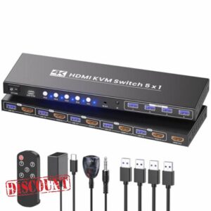 HDMI KVM Switch 1 Monitor 5 Computers