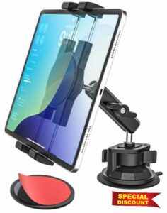 Oilcan Metal Car Tablet Mount with Large Suction Cup