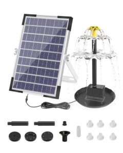 Outdoor Solar Water Feature Pump with 6W Solar Panel and 1500mAh Backup Battery