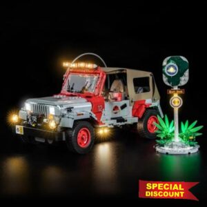 LocoLee LED Light Set Compatible with LEGO 77984 Jurassic Park Jeep Wrangler LED Decoration Lighting Kit Only Lights Set