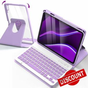 LKV 360 Rotating Keyboard Case for iPad A16 11th 10th Generation Case With Keyboard 2025/2022