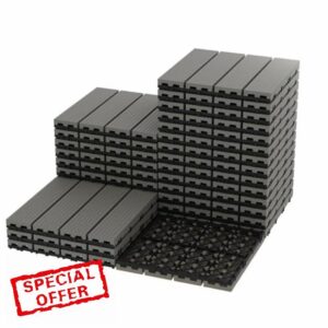 27-Pack Plastic Interlocking Decking Tiles