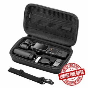 Osmo Pocket 4 Carrying Case - Portable Hard Storage Travel Bag PU Shell Protective Case for DJI Osmo Pocket 4 Creator Combo Camera Accessories with Shoulder Strap
