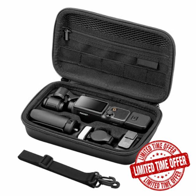 Osmo Pocket 4 Carrying Case - Portable Hard Storage Travel Bag PU Shell Protective Case for DJI Osmo Pocket 4 Creator Combo Camera Accessories with Shoulder Strap