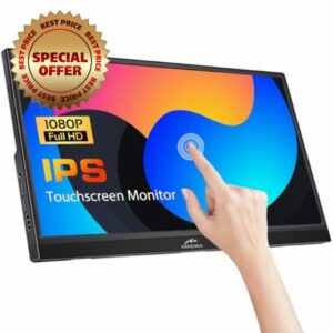 Kenowa Portable Monitor Touchscreen 14" FHD 1080P External Display 100% sRGB