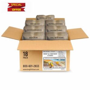 MRE Entree Variety Pack (18-Pack) – Beef & Chicken Main Courses Only (Not Full Meals) – Long Shelf Life – fresh 2023–2025 Production - Direct from U.S. Contrac