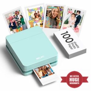 Nelko PP01 Portable Photo Printer with 100 Sheets Paper & Ink Cartridge