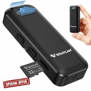 VSTARCAM 2K Mini Wearable Camerawith Micro SD Card 32 GB