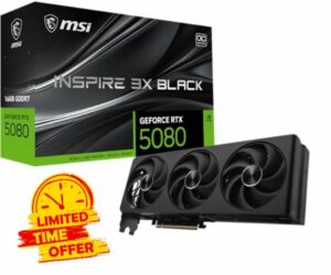 msi Gaming RTX 5080 16G Inspire 3X OC Black Graphics Card (16GB GDDR7