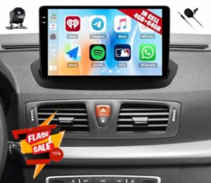 CAMECHO 4G+64G Car Radio for Renault Megane 3 2009-2014 with Wireless Carplay Android Auto 9 Inch in-Cell 1280 * 720 Touchscreen Android Car Stereo Bluetooth 5.0 GPS FM RDS Backup Camera