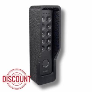 Generisch Wall Mount Compatible with Nuki Keypad 2 - Anti-Theft Cover with Torx Security Screw - Weather Protection - Plaster Like Surface - Black (with Roof