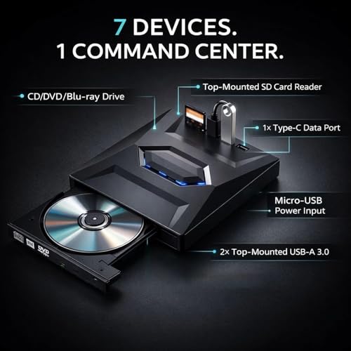 USB C 3.0 Type-C Portable BD/DVD/CD Burner Writer Reader