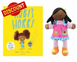 Ruby’s Worry Illustrated Storybook by Tom Percival & Puppet Set by The Puppet Company – Emotional Wellbeing Picture Book with Interactive Story Teller Girl Hand Puppe
