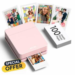 Nelko PP01 Portable Photo Printer with 100 Sheets Paper