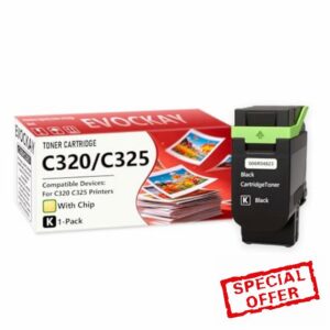 C320 C325 Black Toner Cartridge Compatible Replacement for Xerox 006R04823 C320/C325 Toner Work for C320 C325 C320DNI C325DNI Printer (with Chip)