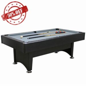 7ft Black Pool Table with Auto Ball Return – Indoor Billiards Table with Accessories and Cloth Colour Options
