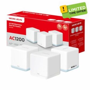 Mercusys Halo H1200G(3-pack) Ac1200 Whole Home Mesh Wi-Fi System Plug and Use 3 Pack (Renewed)