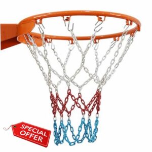 Long-Lasting Steel Chain Basketball Net Replacement 4.1mm Thick – Metal Nets for Direct Drop Fits Standard Hoops