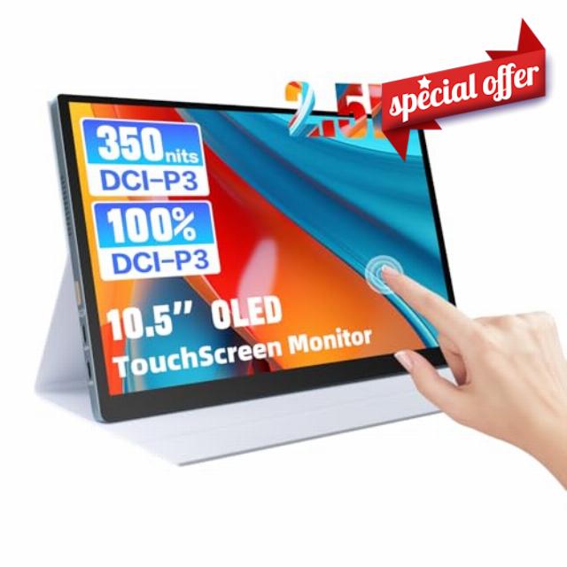 10.5 Inch OLED Portable Touch Monitor 2.5K 2560x1600