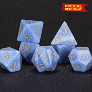 ZYRRY Lace Agate DND Dice Set – 7 Polyhedral Gemstone Dice for Dungeons & Dragons