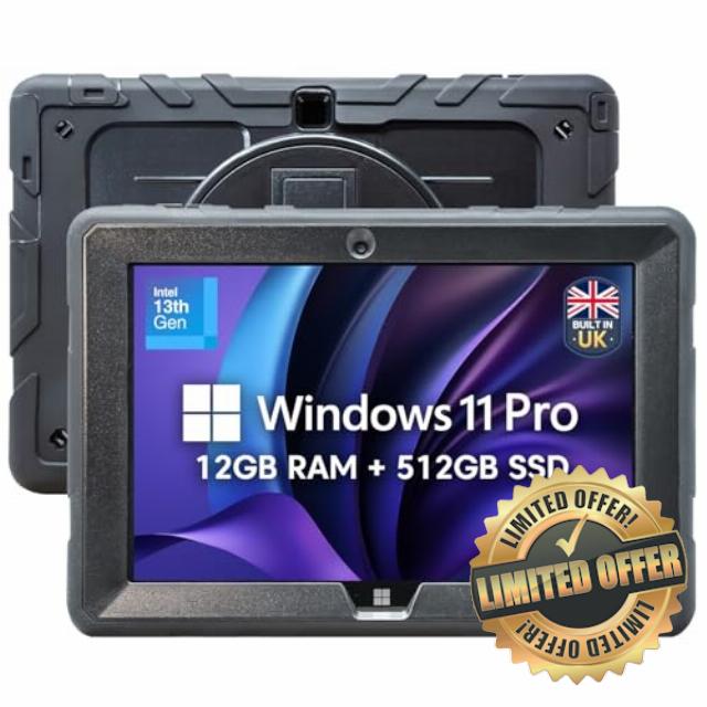 Fusion5 Built in UK 10.1” Windows 11 Professional Rugged Tablet PC - 12GB RAM 512GB SSD