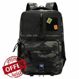 35L Outdoor Tactical Backpack Mountaineering Camping Camouflage Rucksack Black Large Capacity Sports Backpack with Molle Webbing