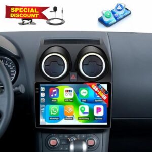 CAMECHO 4G+64G for Nissan Qashqai 2006-2013 Wireless CarPlay Androidd Auto Android 15 Car Stereo Radio 9 Inch InCell 1280*720 Touch Screen GPS Navigation Bluetooth FM Backup Camera + Cambus (High-End)