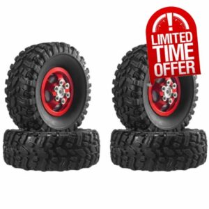 RC Car Tyre For MN For MN82 LC79 For MN78 1/12 Metal Wheels And Tires Parts Model Car Upgrade Remote Control Accessories Upgraded Crawlers(Red)