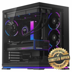 Plasma Black ATX Dual-Chamber Gaming Case – Dual Tempered Glass Panels