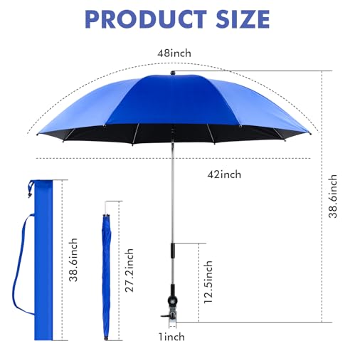 UPF 50+ Chair Umbrella with Universal Clamp