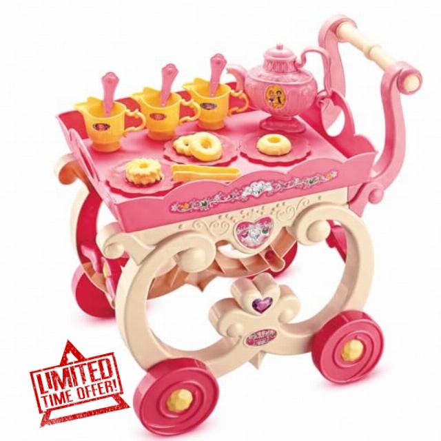 Kids Tea Set Trolley 34PCS Toy Kitchen Set