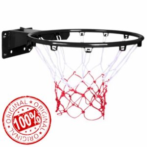 Basketball Rim 17.7inch Heavy Duty Basketball Hoop Wall Mounted Shock Absorbing Basketball Rim Replacement for Driveway Backyard Indoor Outdoor Black