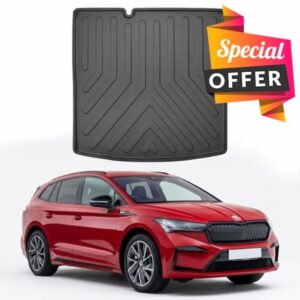 Heavy-Duty Rubber Boot Liner for Skoda Enyaq EV 2021–2026 – Waterproof Non-Slip Vehicle Mat with Raised Edges – Compatible with Skoda Enyaq EV 2021–2026 Upper Boot Positio