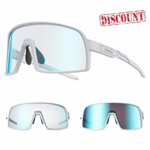 JUBAO Photochromic Sports Sunglasses for Men Women，TR90 Unbreakable Frame Clear Cycling Glasses UV400 Protection for Cycling Running Golf