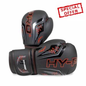 Hy-Pro Boxing Gloves - Sparring Boxing Gloves with Durable Synthetic PU Leather & Red Design - Comfortable Protection for Punch Bag Training