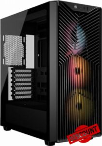 CORSAIR 3200D RS ARGB Mid-Tower PC Case – 3x RS120 ARGB PWM Fans Included