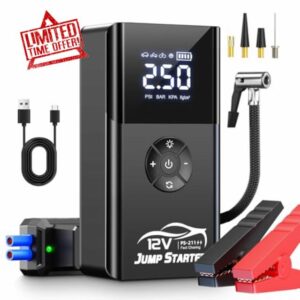 PSOOO 8000A Car Jump Starter with Air Compressor 180PSI