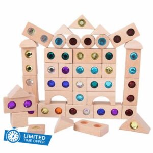 Rainbow Stacking Toy - 50Pcs Acrylic Building Blocks