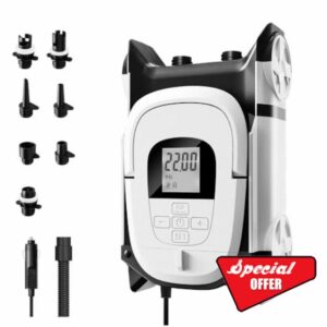 Sup Electric Pump 22 PSI 12V Electric Pump for Paddle Board Dual Stage Air Auto-Off