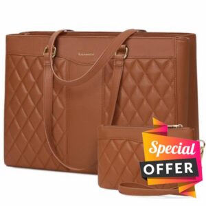 RAINSMORE Laptop Bags for Women 15.6 Inch Work Tote Bags with Clutch