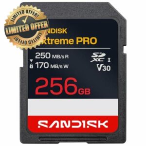 SANDISK Extreme PRO SD UHS-I Card 256GB (up to 250MB/s read speed and 170MB/s write speed